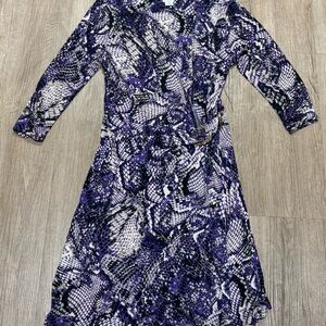 Cache Purple and Black Patterned Dress